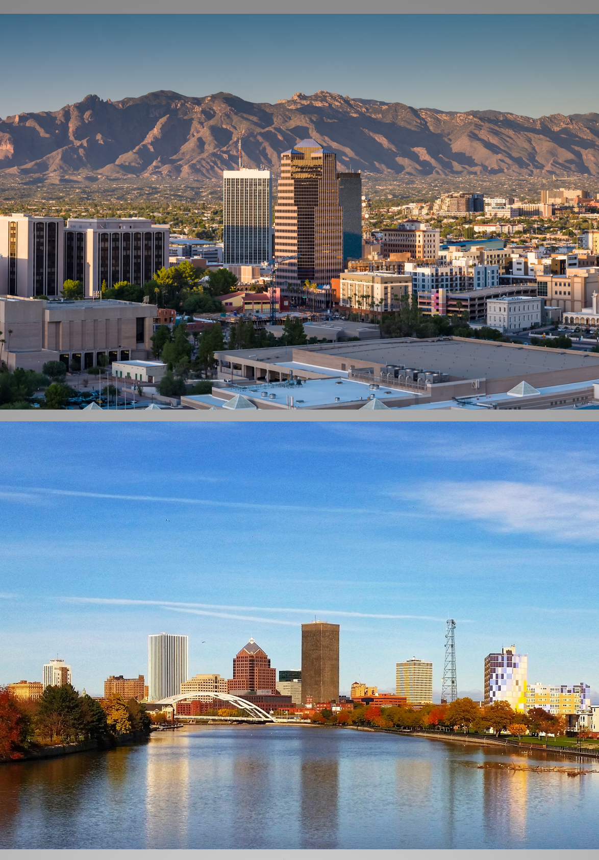 Tucson, AZ and Rochester, NY Cityscapes, the two AOM locations